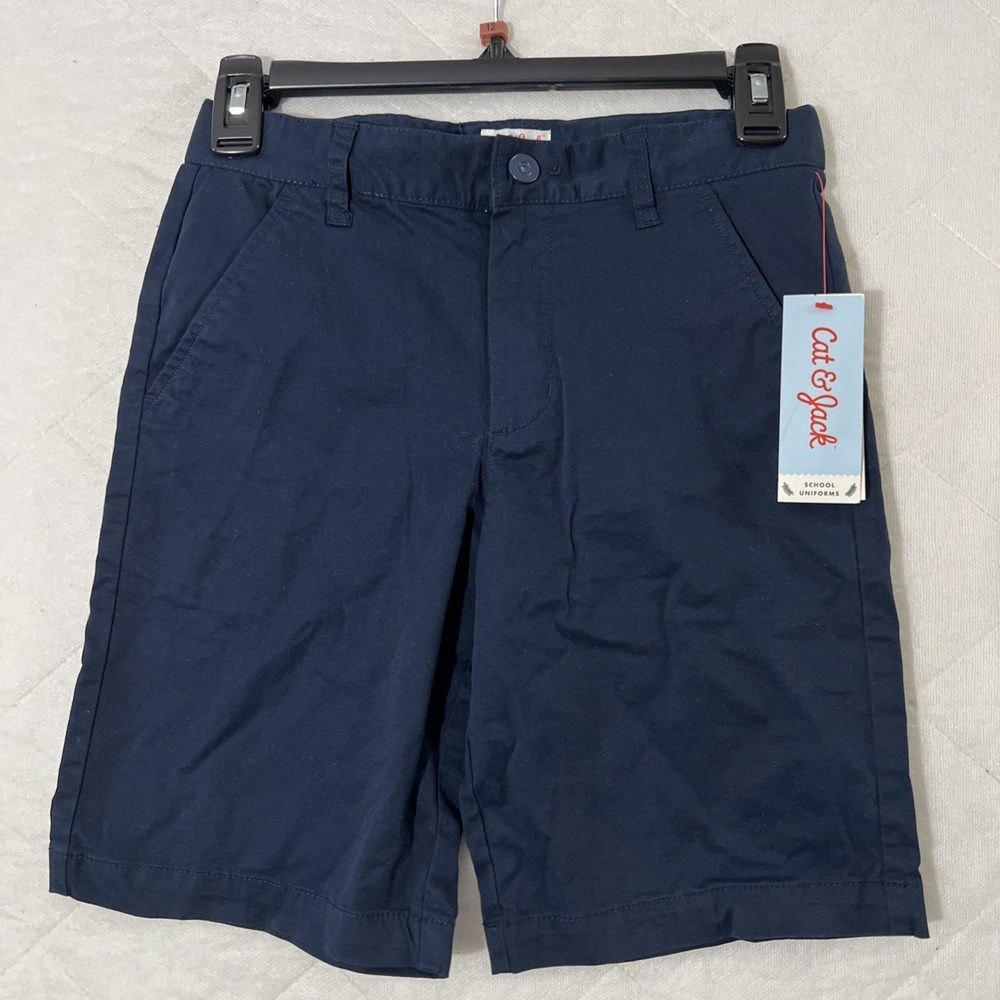 Cat & Jack Size 10 Navy Blue Uniform Chino Shorts‎ NWT